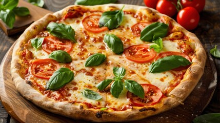 Close Up of a Delicious Margherita Pizza