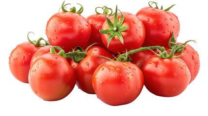 Fresh, vine-ripened tomatoes isolated on transparent background 
 - Powered by Adobe