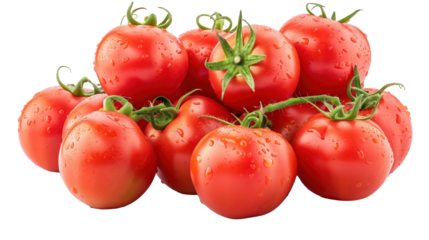 Fresh Vine-Ripened Tomatoes PNG – Isolated on Transparent Background for Culinary and Organic Food 