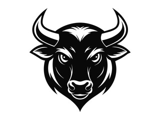 a minimalist bull logo black