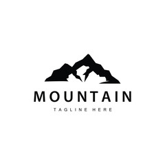 Mountain Logo Simple Illustration Silhouette Template Vector Design