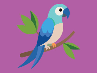 blue headed parrot on a branch