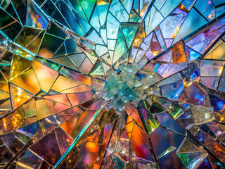  Abstract Crystal Explosion in Vivid Colors