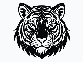 tiger head logo style silhouettes