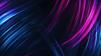 Fototapeta premium Abstract Neon Lines on a Black Background
