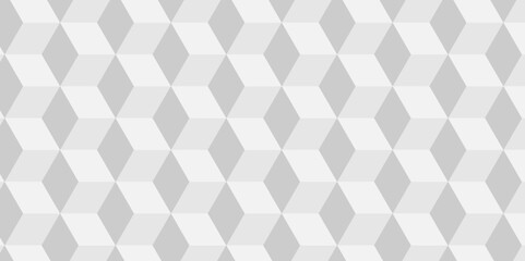 Fototapeta premium Minimal vector cubes geometric tile and mosaic wall grid backdrop hexagon technology wallpaper background. white and gray block cube structure backdrop grid triangle texture vintage design.
