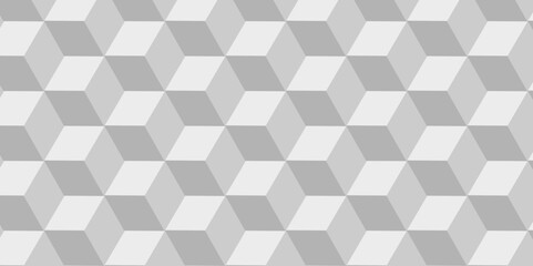 Fototapeta premium Minimal vector cubes geometric tile and mosaic wall grid backdrop hexagon technology wallpaper background. white and gray block cube structure backdrop grid triangle texture vintage design.