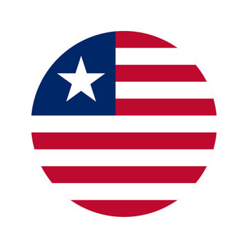 Round Liberia flag icon