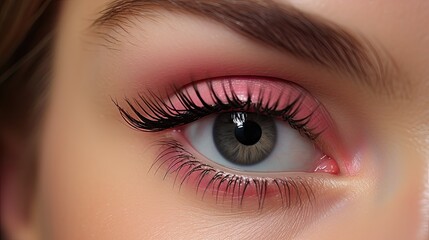 Obraz premium combing the hairs in the eyebrows with a brush after the procedure of coloring 