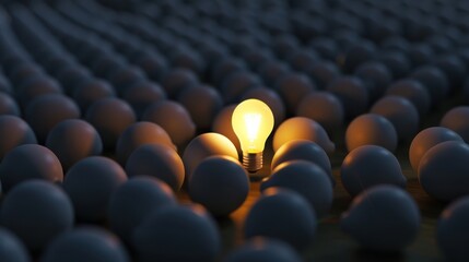 Obraz premium Illuminating Idea Amidst a Sea of Darkness