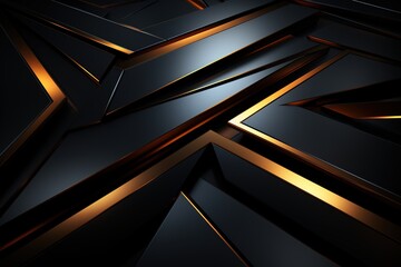 Obraz premium Abstract black and gold geometric background.