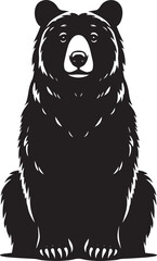 Bear sitting Silhouette vector illustration isolated on white background