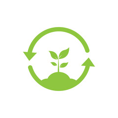 Obraz premium Eco friendly green leaf Logo icon