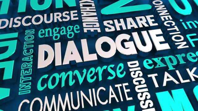 Dialogue Discussion Conversation Communication Words Text Background 3d Animation