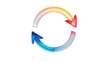 Naklejka premium Colorful recycling symbol isolated on transparent background 