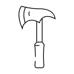 hunter axe tool line icon vector. hunter axe tool sign. isolated contour symbol black illustration