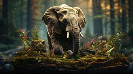 Concept of Earth and Save wild life animal , Wildlife in different environments , World animal day 