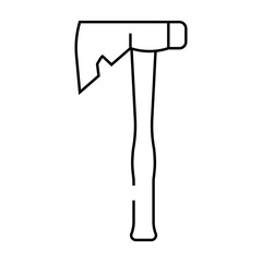 roofing axe blade line icon vector. roofing axe blade sign. isolated contour symbol black illustration