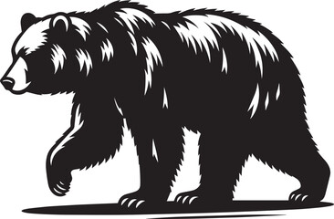 Bear Walking Silhouette vector illustration isolated on white background