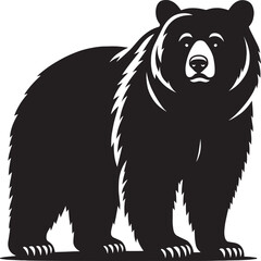 Bear Walking Silhouette vector illustration isolated on white background