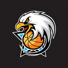 Eagle mascot basketball sport logo design  