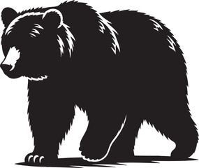 Bear Walking Silhouette vector illustration isolated on white background