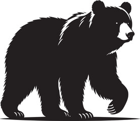 Bear Walking Silhouette vector illustration isolated on white background