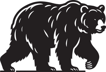 Bear Walking Silhouette vector illustration isolated on white background