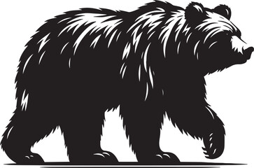 Bear Walking Silhouette vector illustration isolated on white background