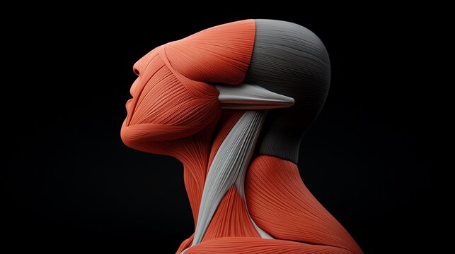 Detailed view of the sternocleidomastoid muscle, emphasizing its role in raising the sternum to increase thoracic volume during respiration, anatomy, respiratory accessory muscle