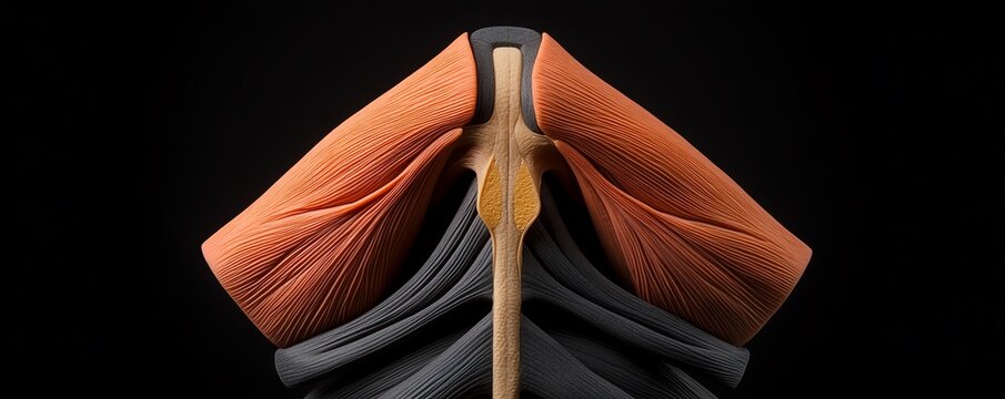 Detailed view of the thymus gland in the upper chest