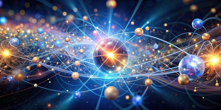 Abstract image representing particles and quantum entanglement, quantum, entanglement, correlation, physics, science