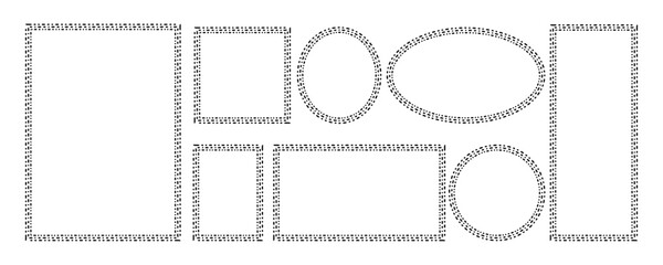 Simple dotted decorative frames collection set in black colours