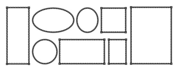 Ornamental ethnic pattern decorative frames collection set in black colours