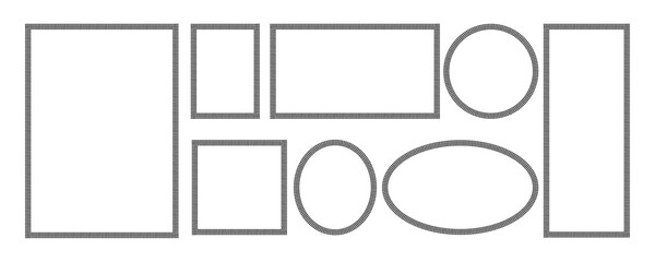 Checker decorative frames collection set in black colours