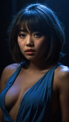 Mystique in Blue: Capturing Elegance and Intensity