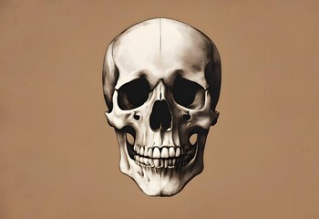 Fototapeta premium Halloween Skeleton Head - Perfect for Spooky Decor, Party Invitations, and Haunted House Themes