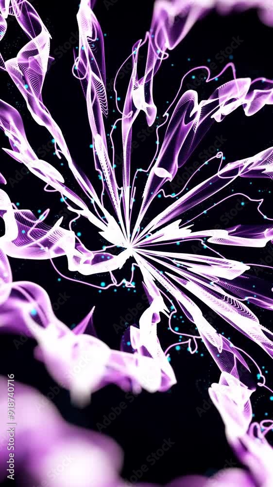 Poster abstract background with animation of rotation circles and rings with light rays and glow. abstract 