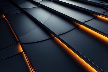 Abstract dark background with glowing lines.