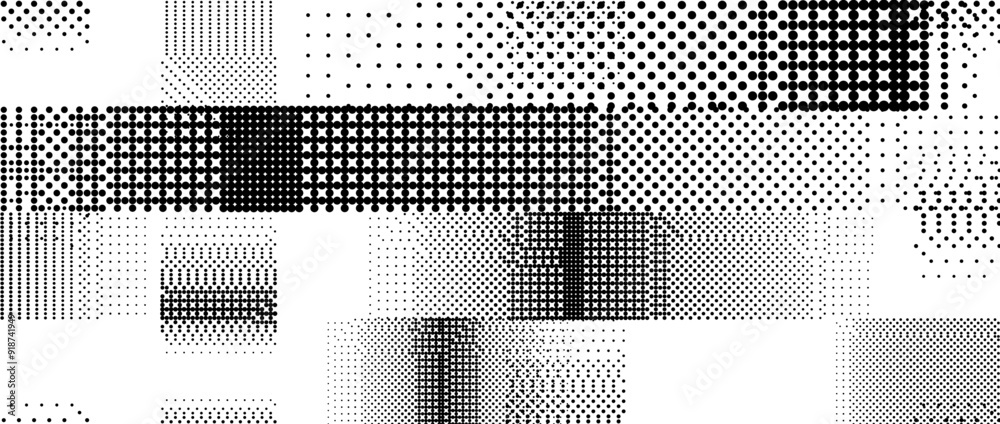 Poster bitmap grunge striped pattern. glitched pixelated halftone texture. dithered noise stripe overlay. d