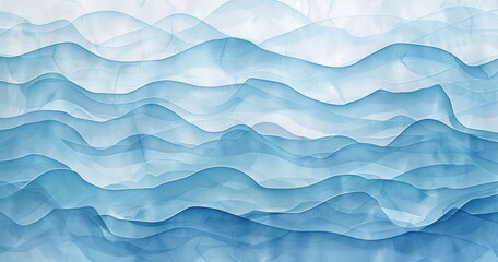Obraz premium Blue and white paper waves abstract background for travel, business, fashion, beauty, art enthusiasts
