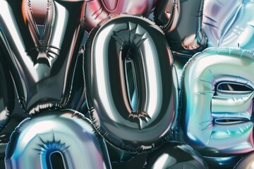 A bunch of colorful balloons with the word 'love' written on them, suitable for Valentine's Day or any romantic occasion