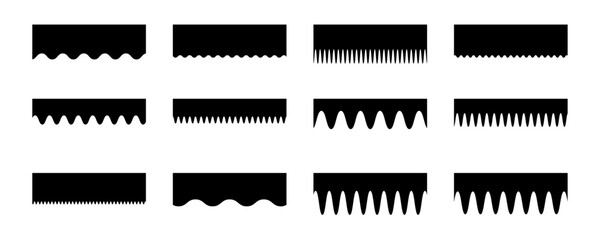 Separator border, form of web page divider. wavy and organic split header for graphic design template - app, banner, page, poster, menu. vector set