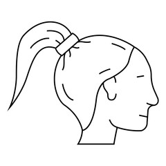 ponytail hairstyle female line icon vector. ponytail hairstyle female sign. isolated contour symbol black illustration