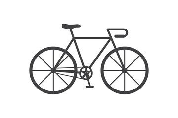 Bicycle silhouette icon isolated white background