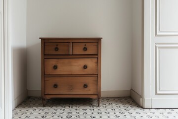 茶色の素敵なアンティークチェストのある部屋