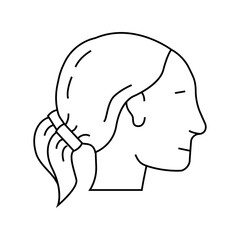 pigtails hairstyle female line icon vector. pigtails hairstyle female sign. isolated contour symbol black illustration