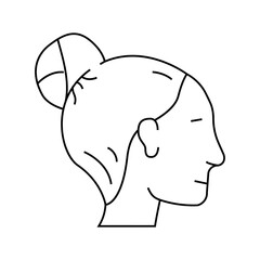 bun hairstyle female line icon vector. bun hairstyle female sign. isolated contour symbol black illustration
