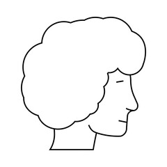 afro hairstyle male line icon vector. afro hairstyle male sign. isolated contour symbol black illustration