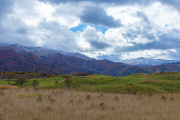 知床の美しい景色と夕日
